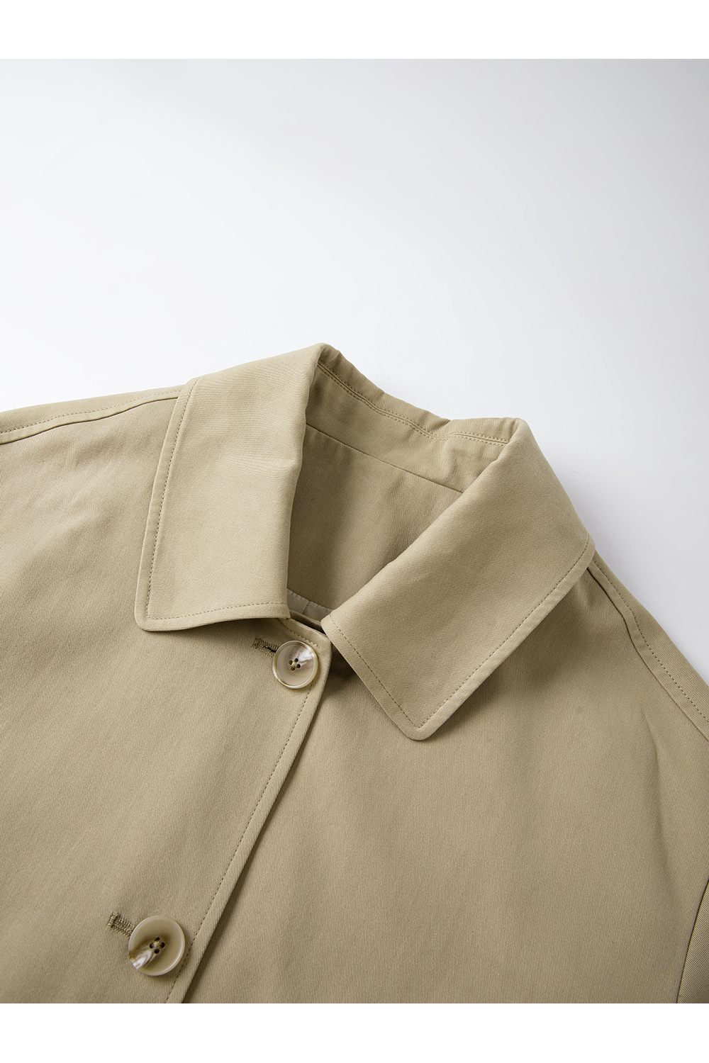 Lace-Cuff Trench Coat with Structured Silhouette