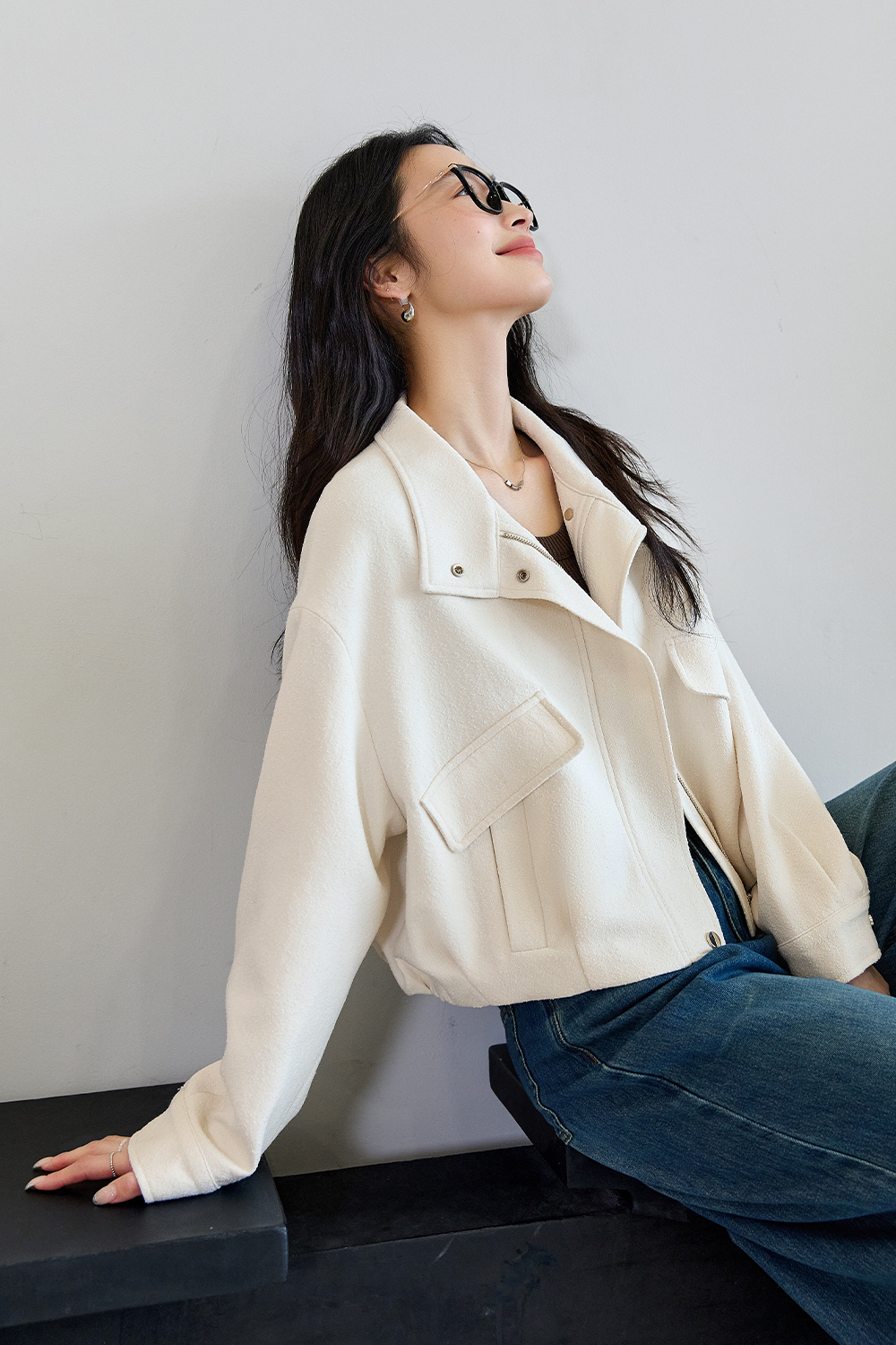 Workwear Style Short Lapel Jacket