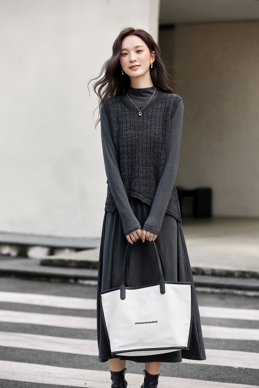 Irregular vest knitted dress two-piece suit