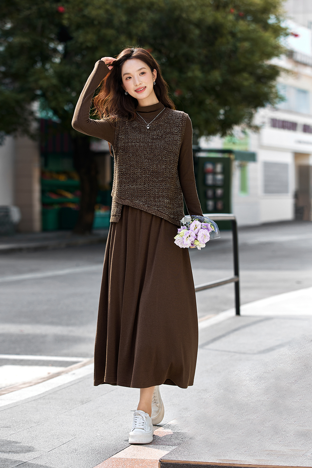 Irregular vest knitted dress two-piece suit