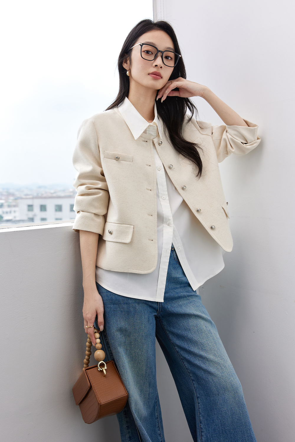 Metal Button Short Jacket