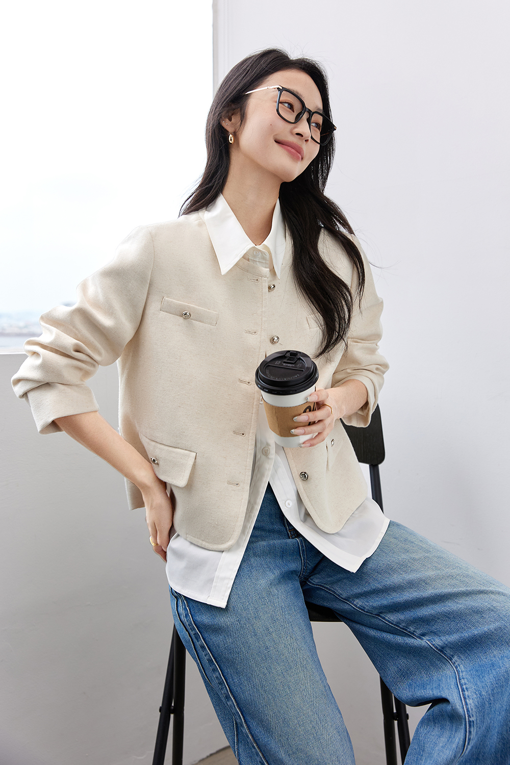 Metal Button Short Jacket