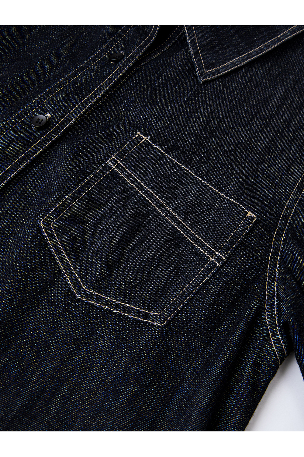 Denim Shirt Dress with Contrast Topstitching