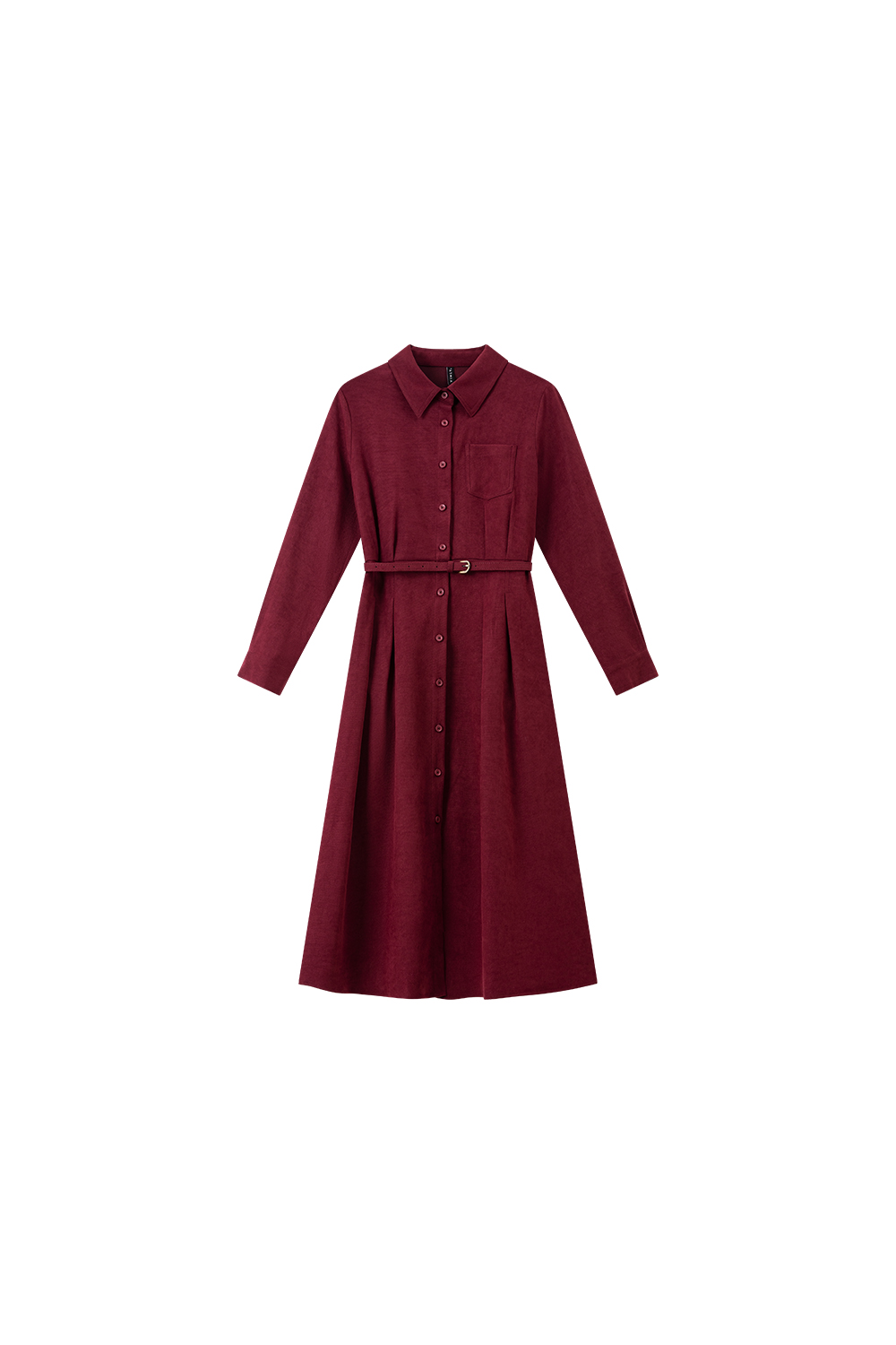 French Vintage Lapel Slimming Shirt Dress