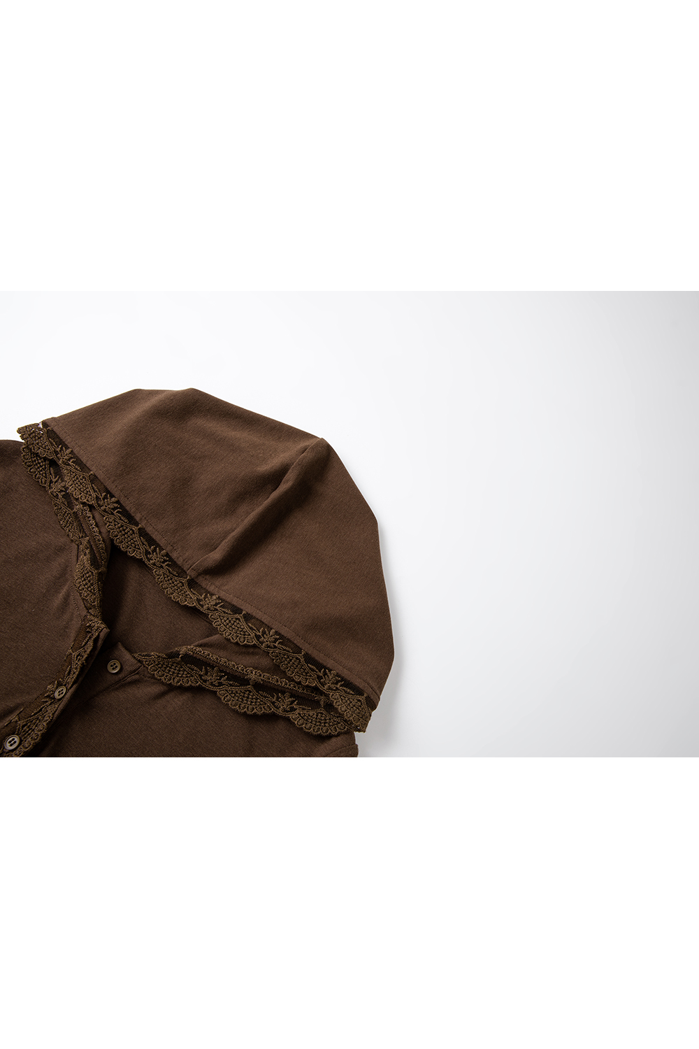 Lace-Trimmed Hooded Fit-and-Flare Dress