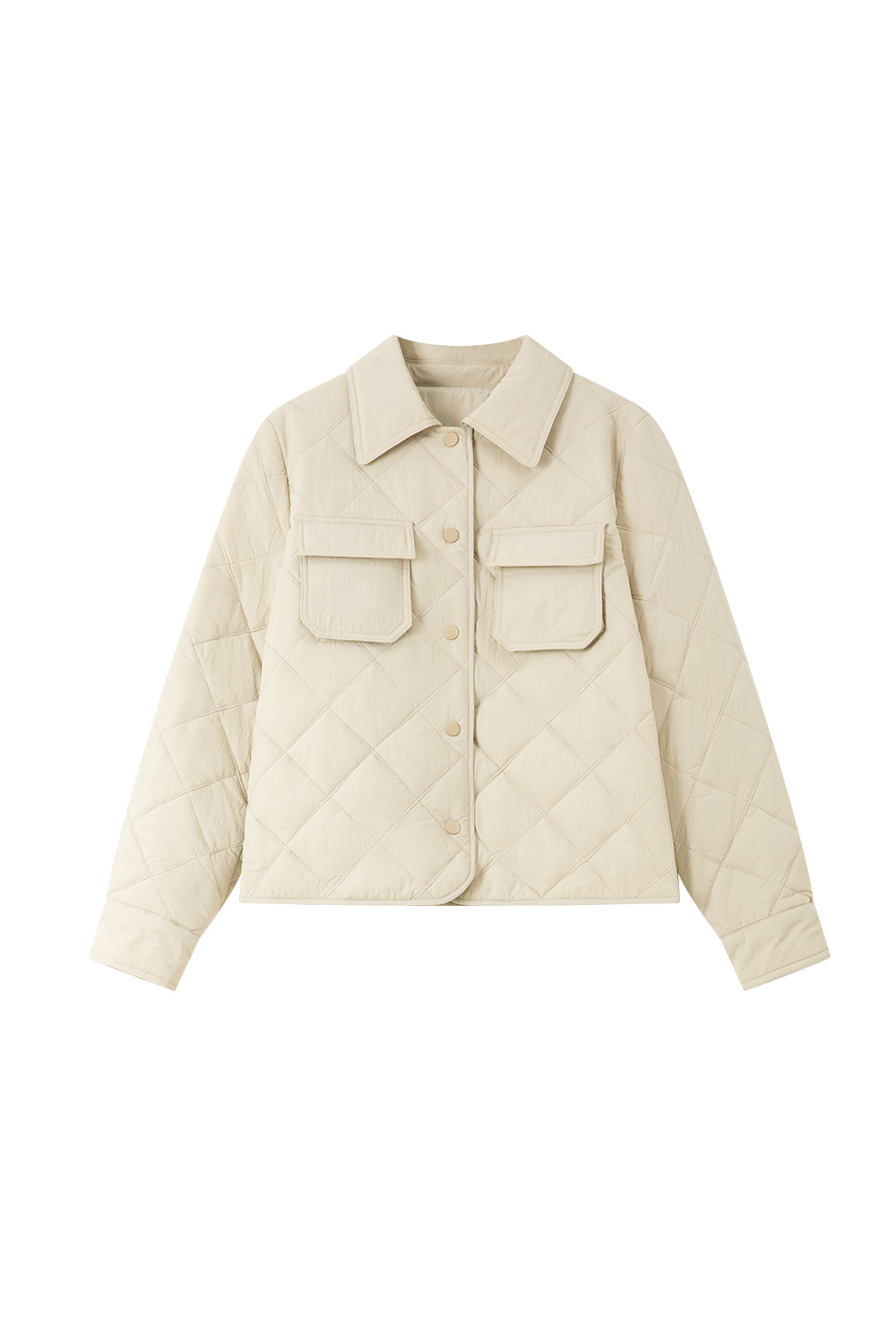 Lapel Diamond Short Cotton Coat