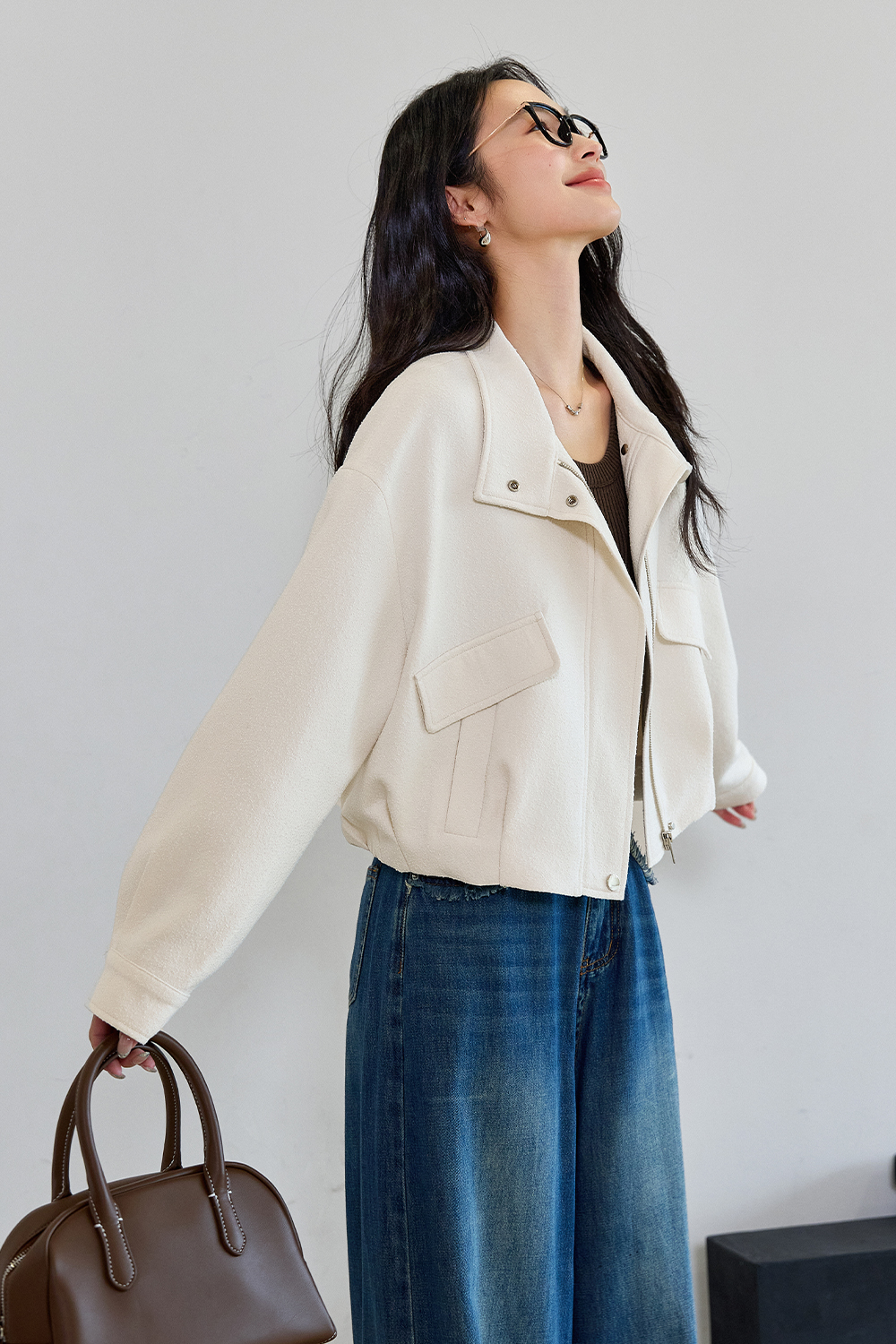 Workwear Style Short Lapel Jacket