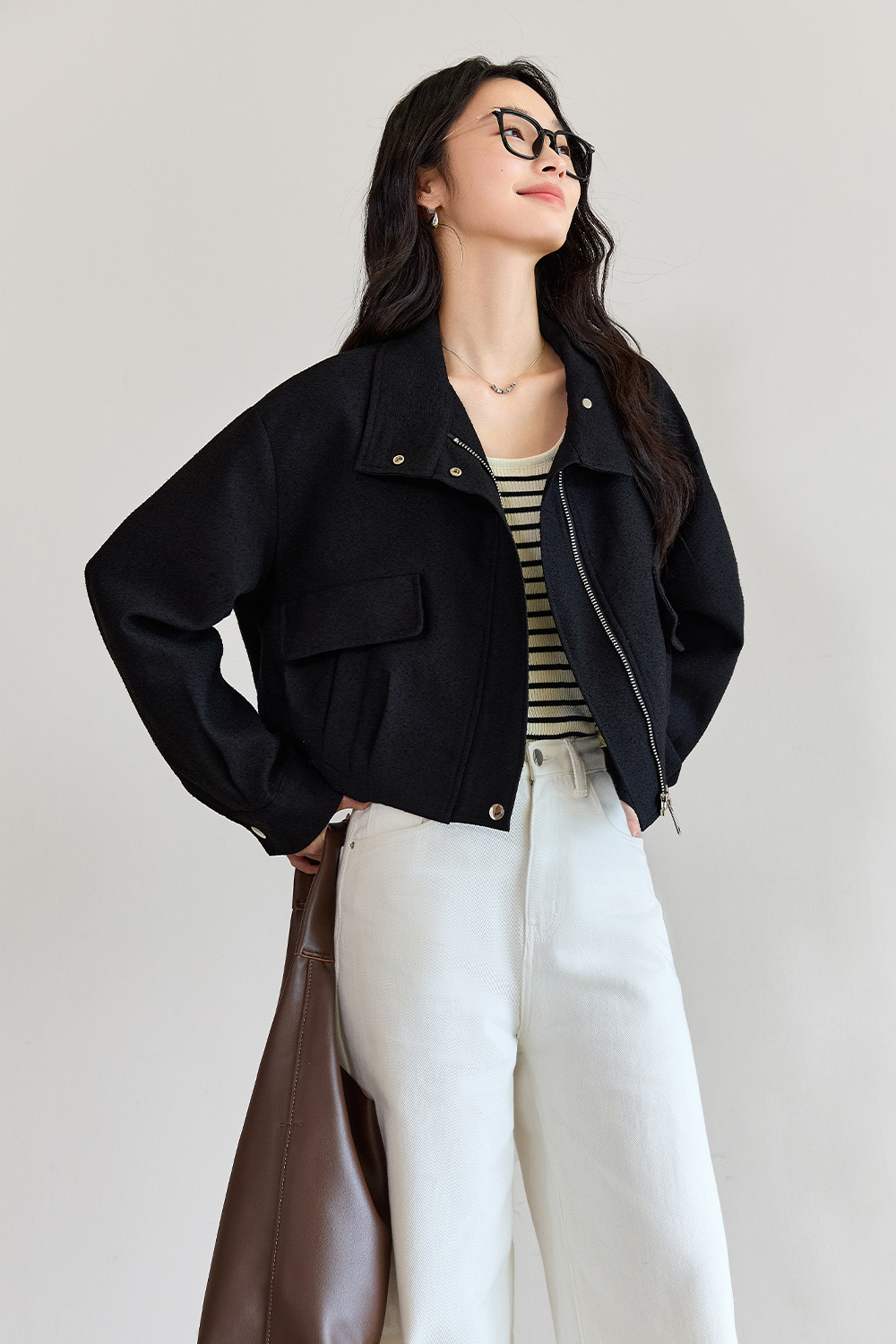 Workwear Style Short Lapel Jacket