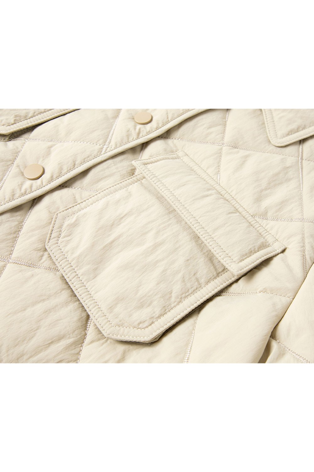 Lapel Diamond Short Cotton Coat