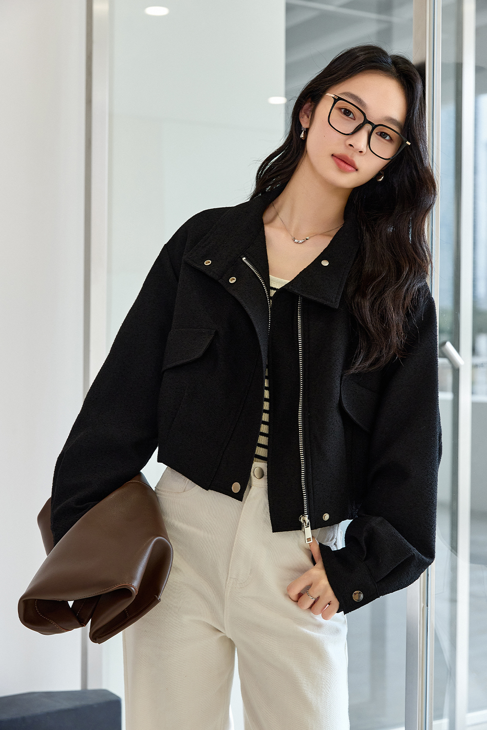 Workwear Style Short Lapel Jacket