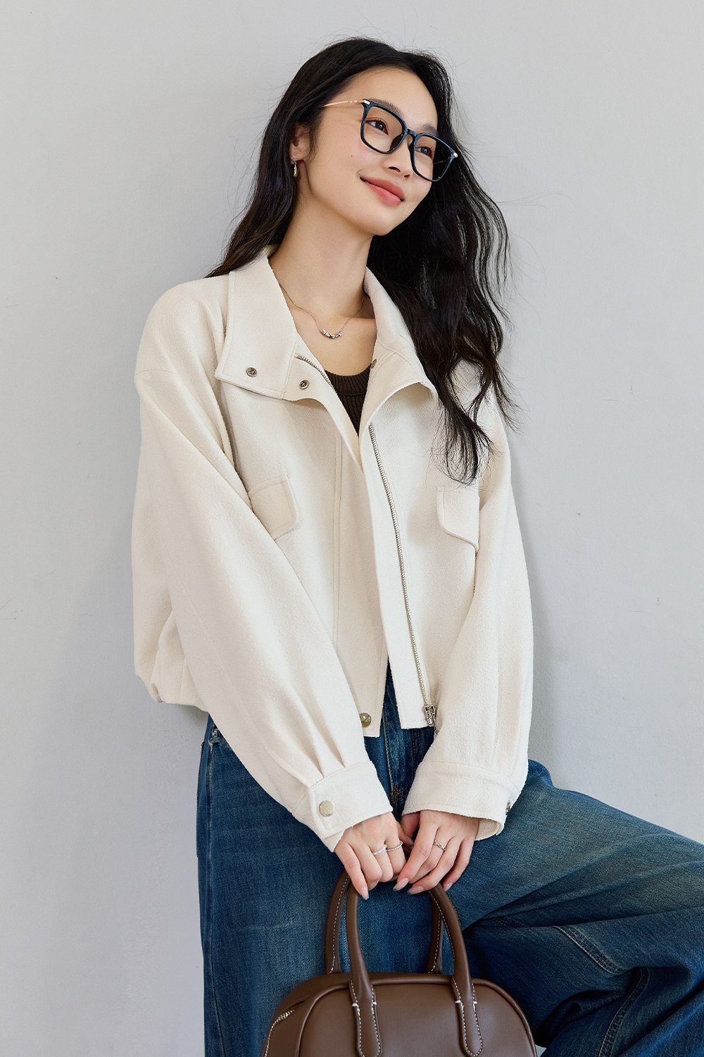 Workwear Style Short Lapel Jacket