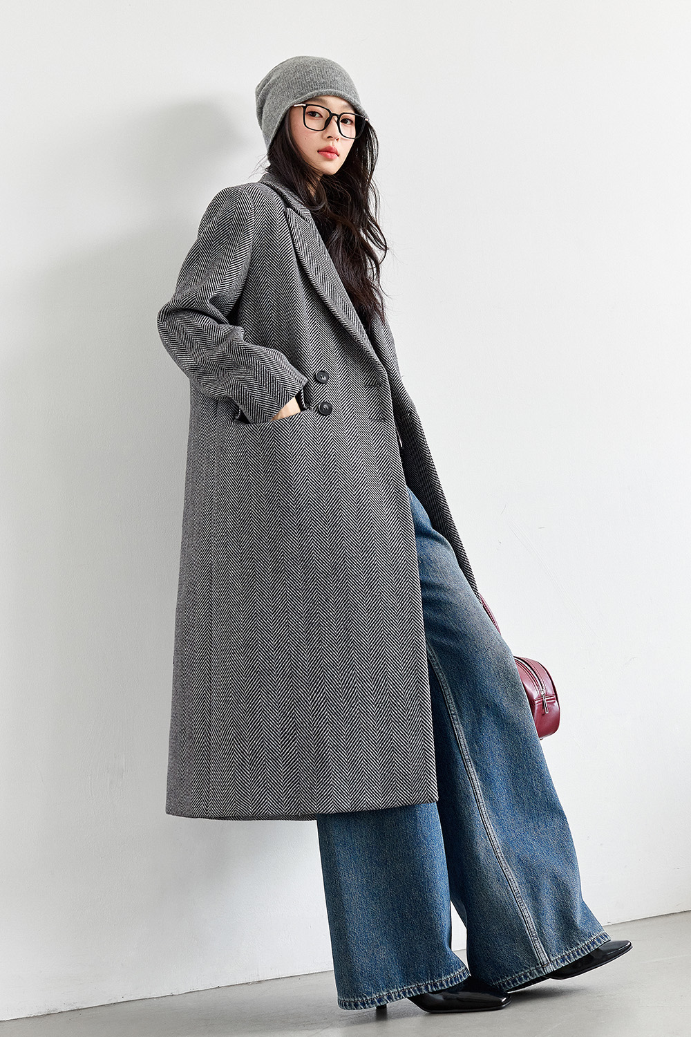 Wool blend trench coat