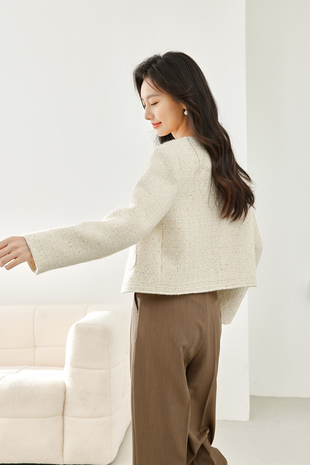 Stylish Tweed Short Jacket