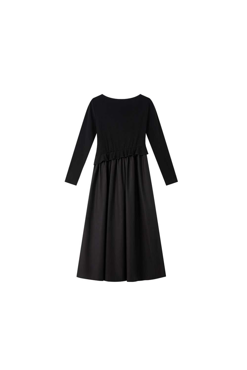 Asymmetric Hem Black Shift Dress