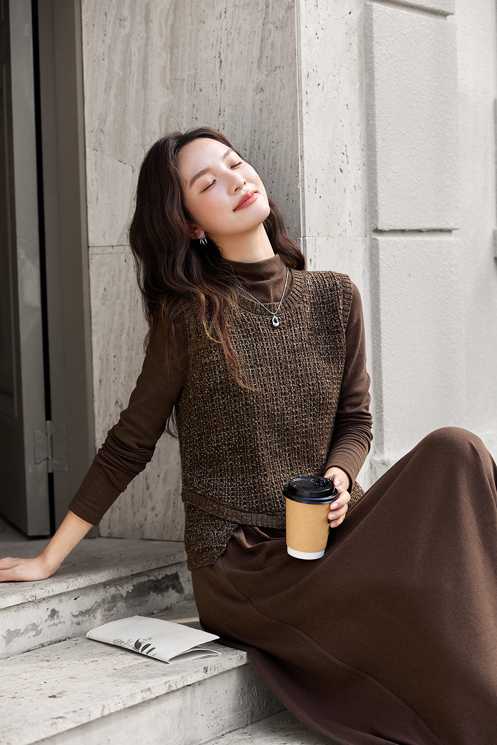 Irregular vest knitted dress two-piece suit