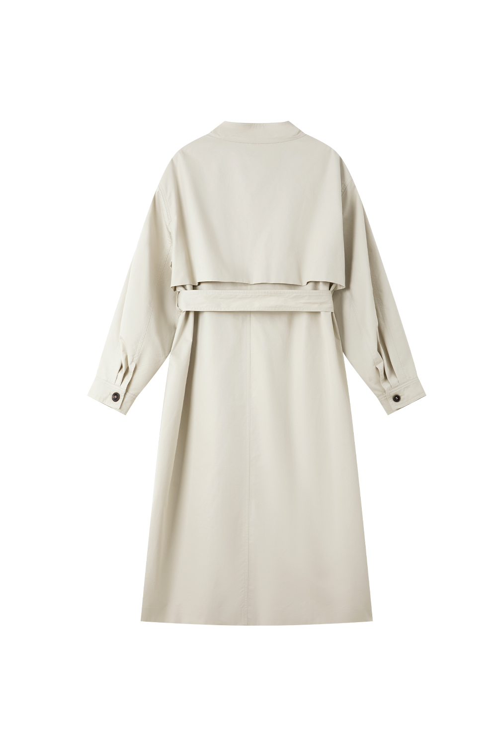 Stand-Up Collar Buttoned Trench Coat