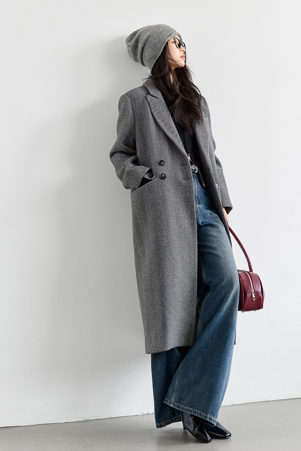 Wool blend trench coat