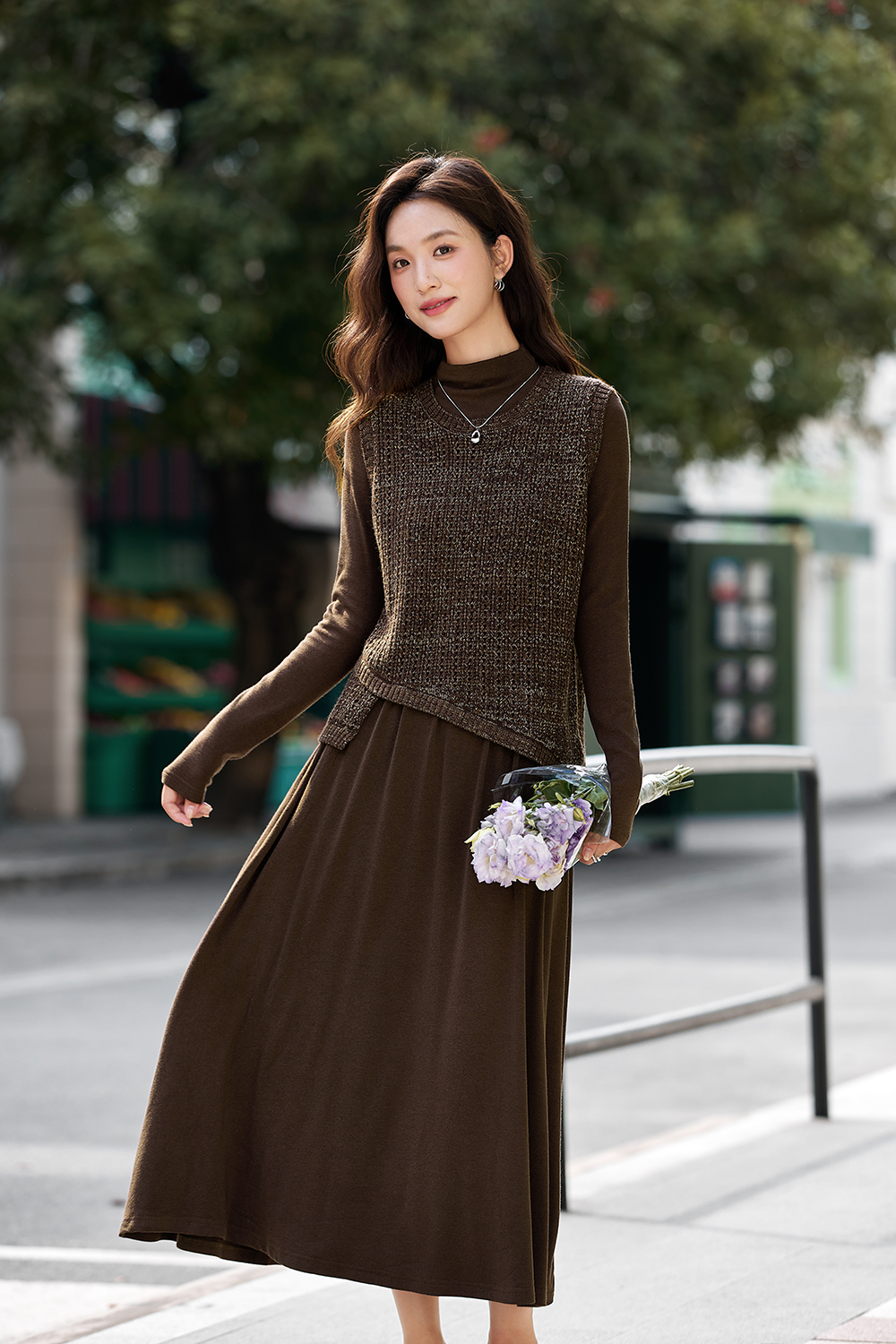 Irregular vest knitted dress two-piece suit