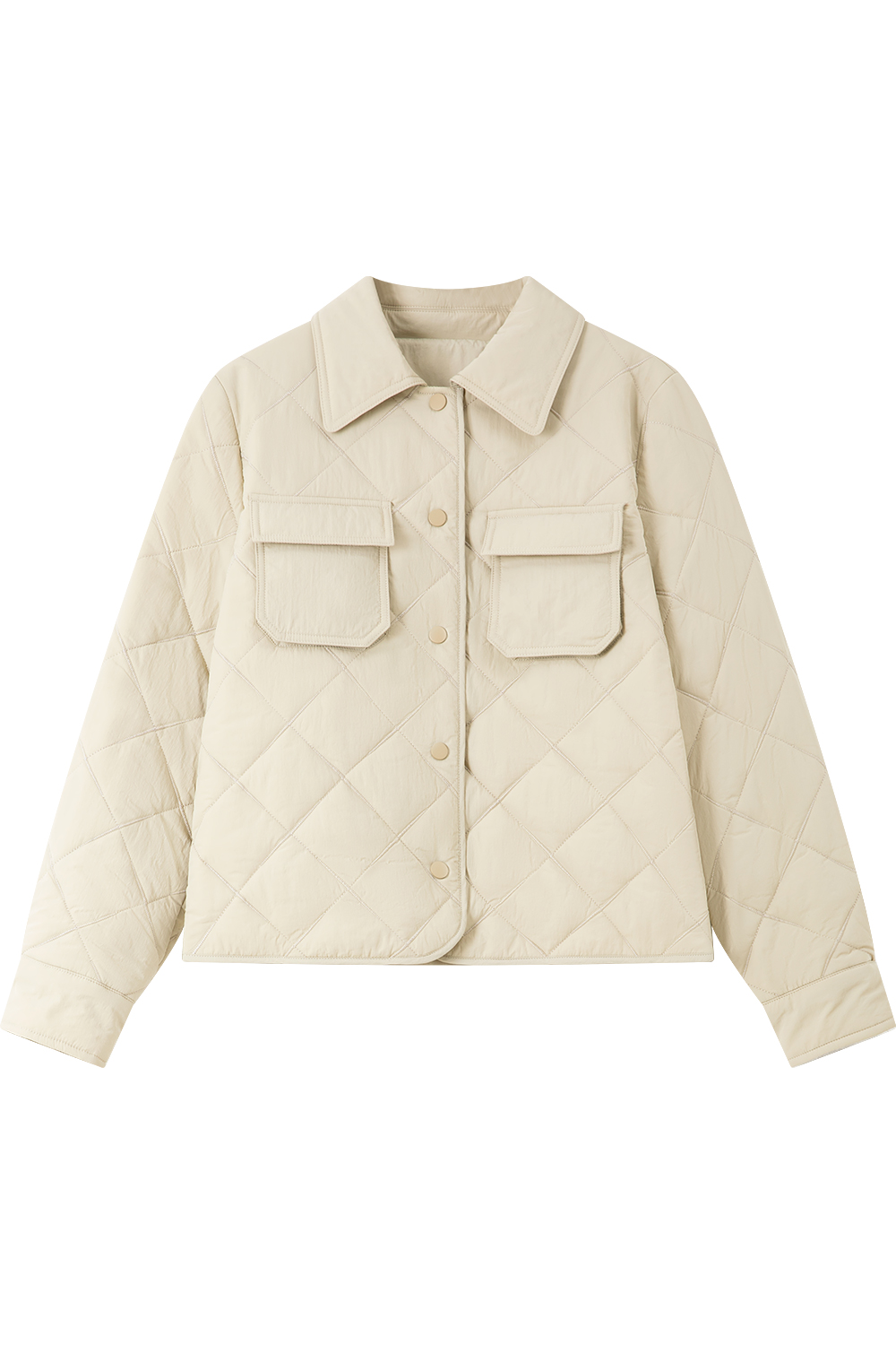 Lapel Diamond Short Cotton Coat