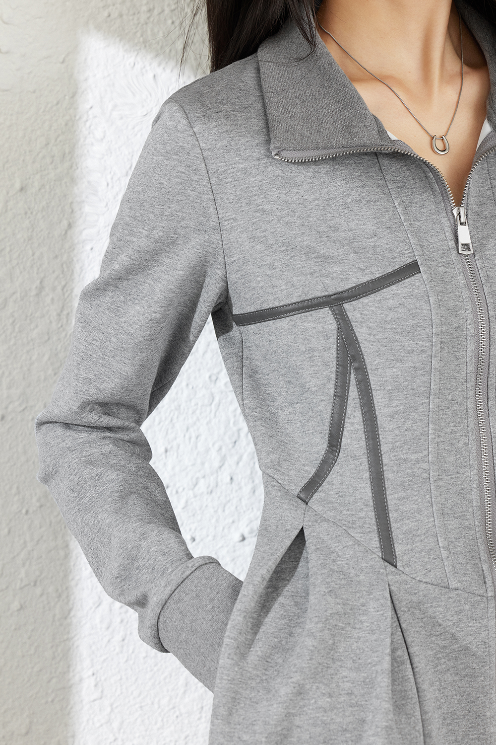 Fashion Stand-Collar Silhouette Dress