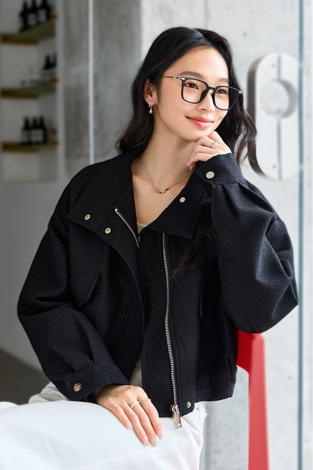 Workwear Style Short Lapel Jacket