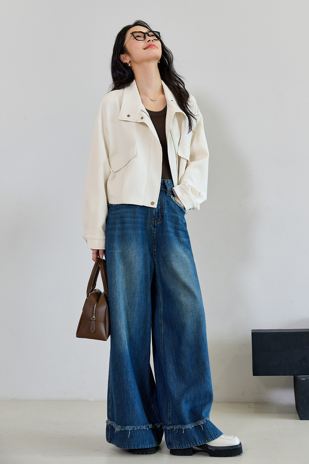 Workwear Style Short Lapel Jacket