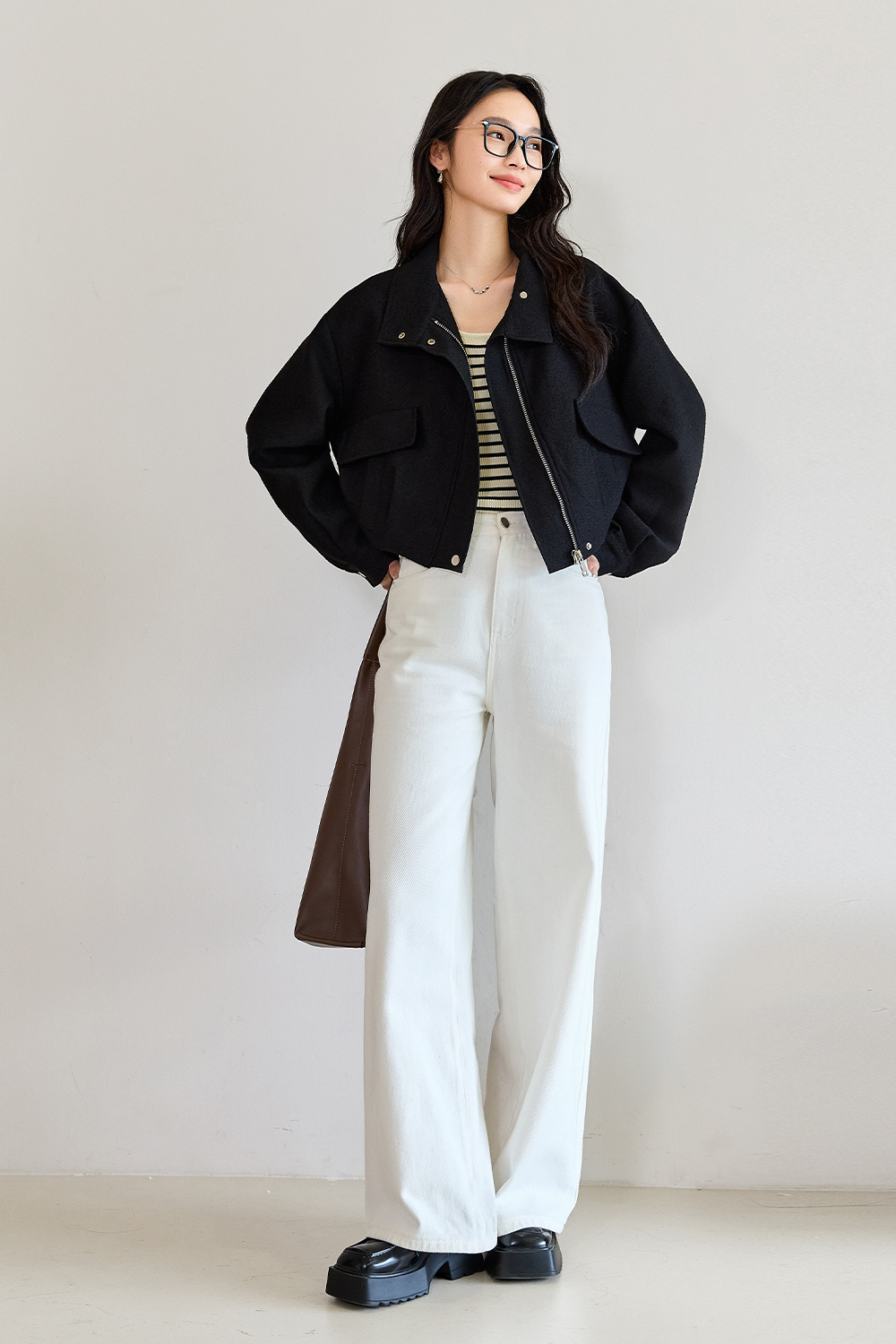 Workwear Style Short Lapel Jacket