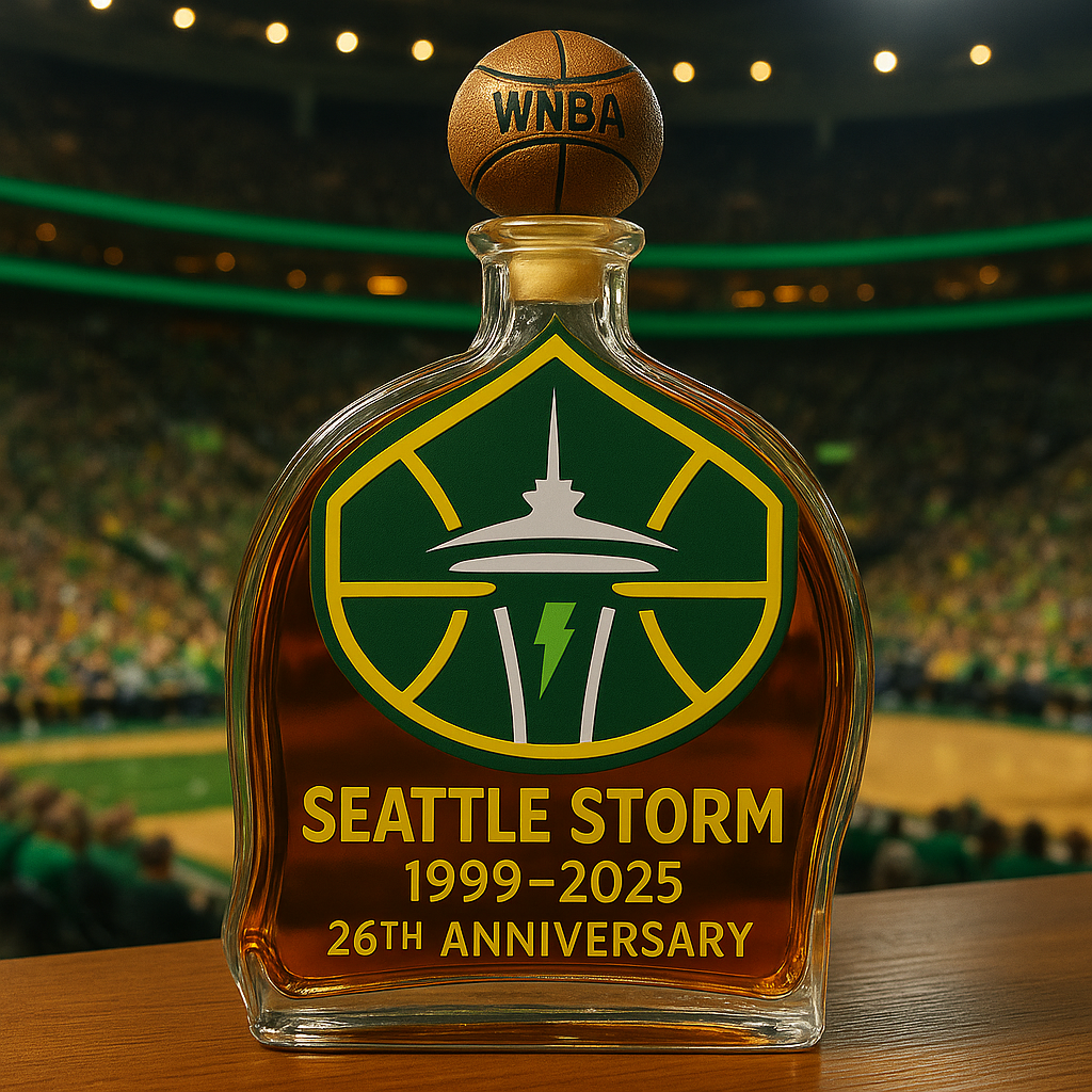 Seattle Storm 26th Anniversary Commemorative Whiskey Bottle