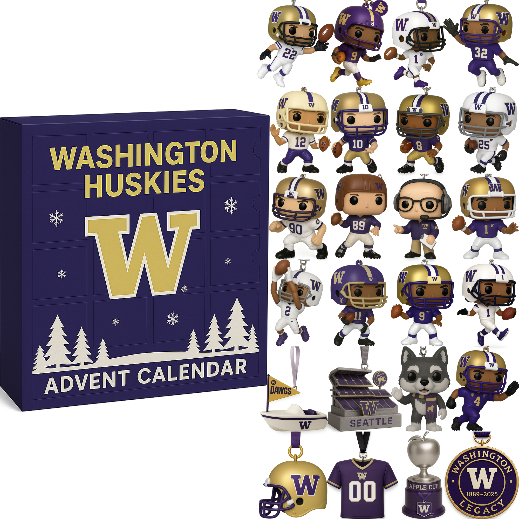 Washington Huskies 2025 Advent Calendar โ€“ Purple & Gold Holiday Edition