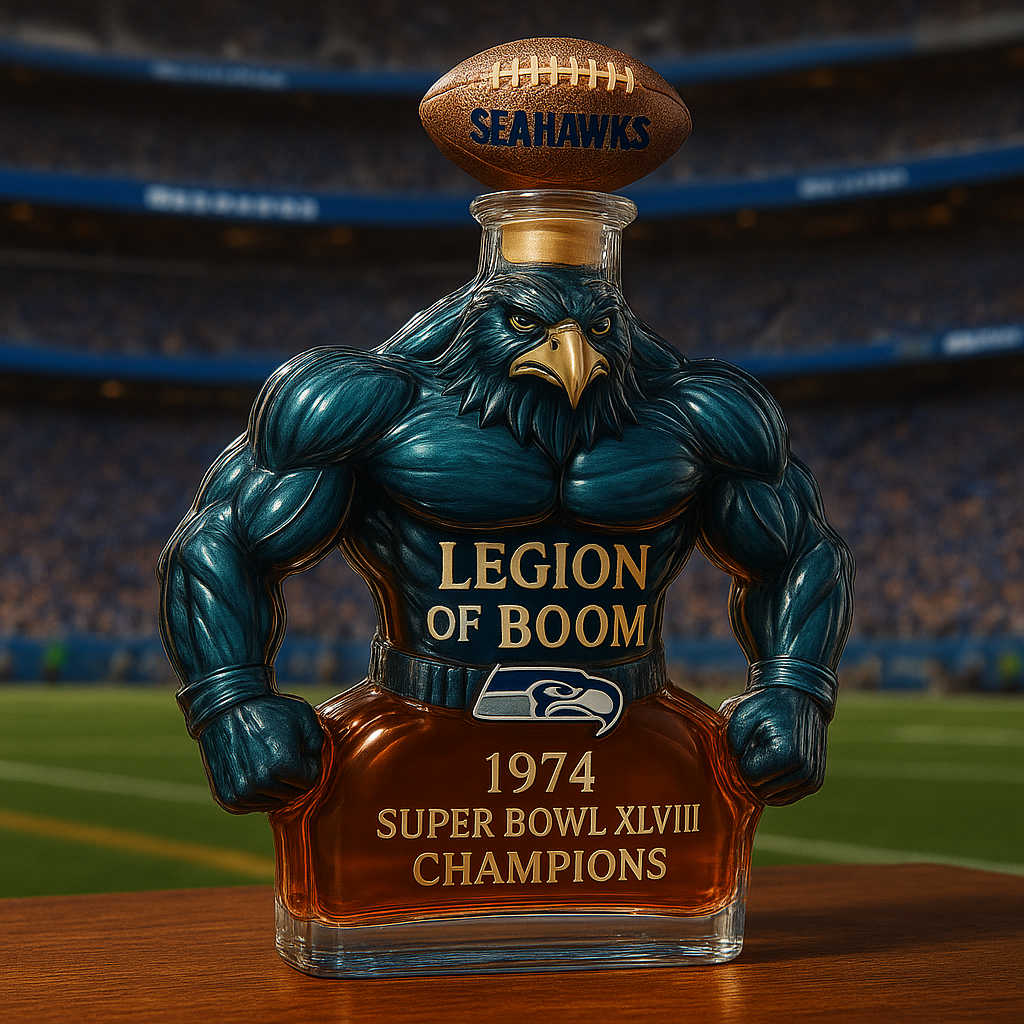 Seattle Seahawks Memorial Whiskey Bottle