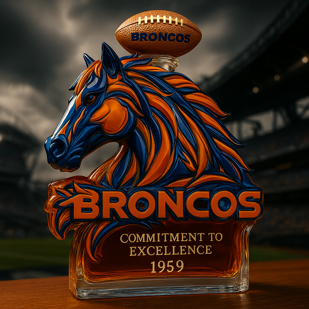 Denver Broncos Memorial Whiskey Bottle
