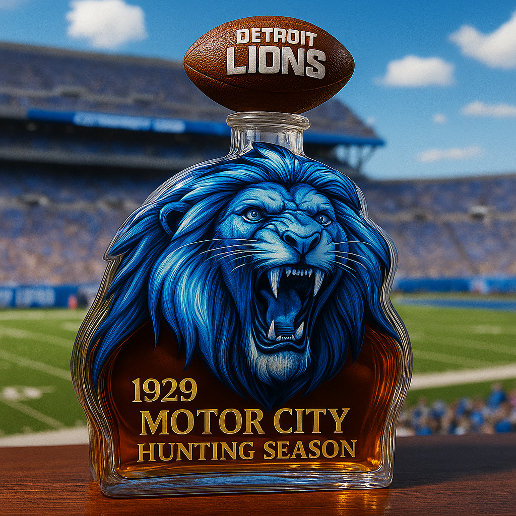 Detroit Lions Legacy Decanter โ€“ โ€Motor City Hunting Seasonโ€ Edition