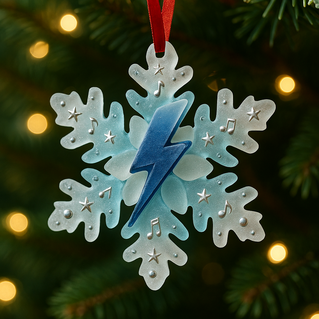 Lightning Snowflake Christmas Ornament โ€“ Musical Holiday Charm