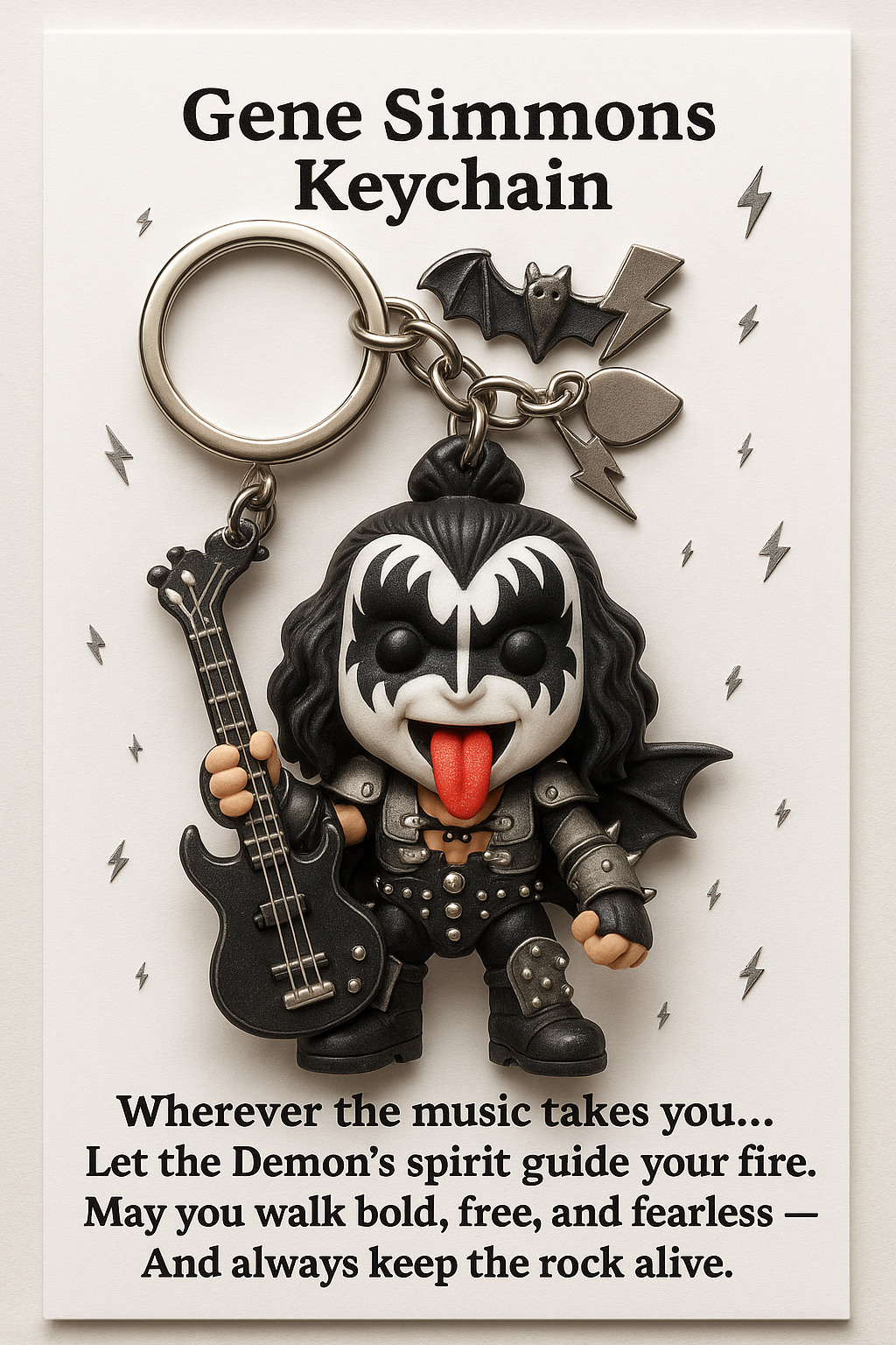 Gene Simmons โ€The Demonโ€ Collectible Keychain