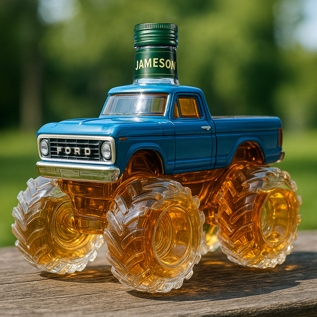 Monster Truck Whiskey Bottle