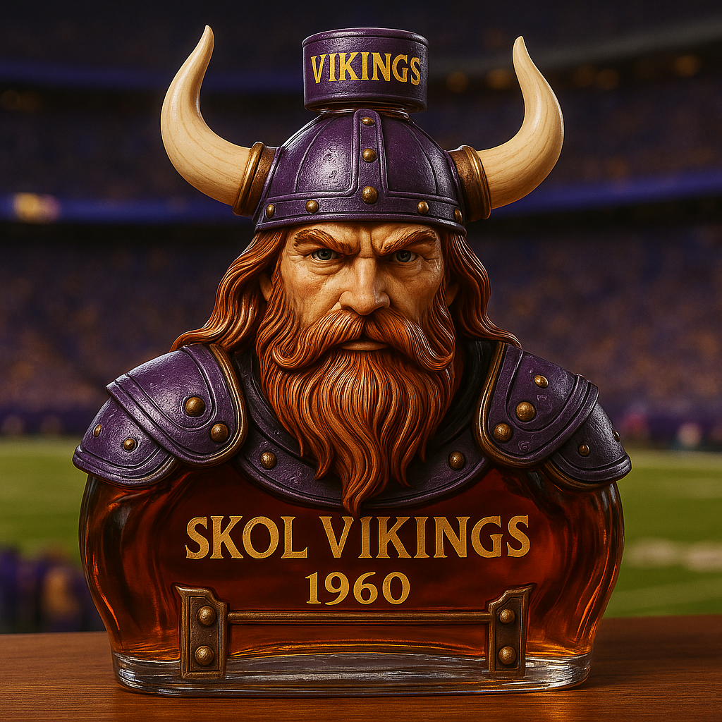 Minnesota Vikings Heritage Decanter โ€“ โ€Skol Vikingsโ€ 1960 Edition