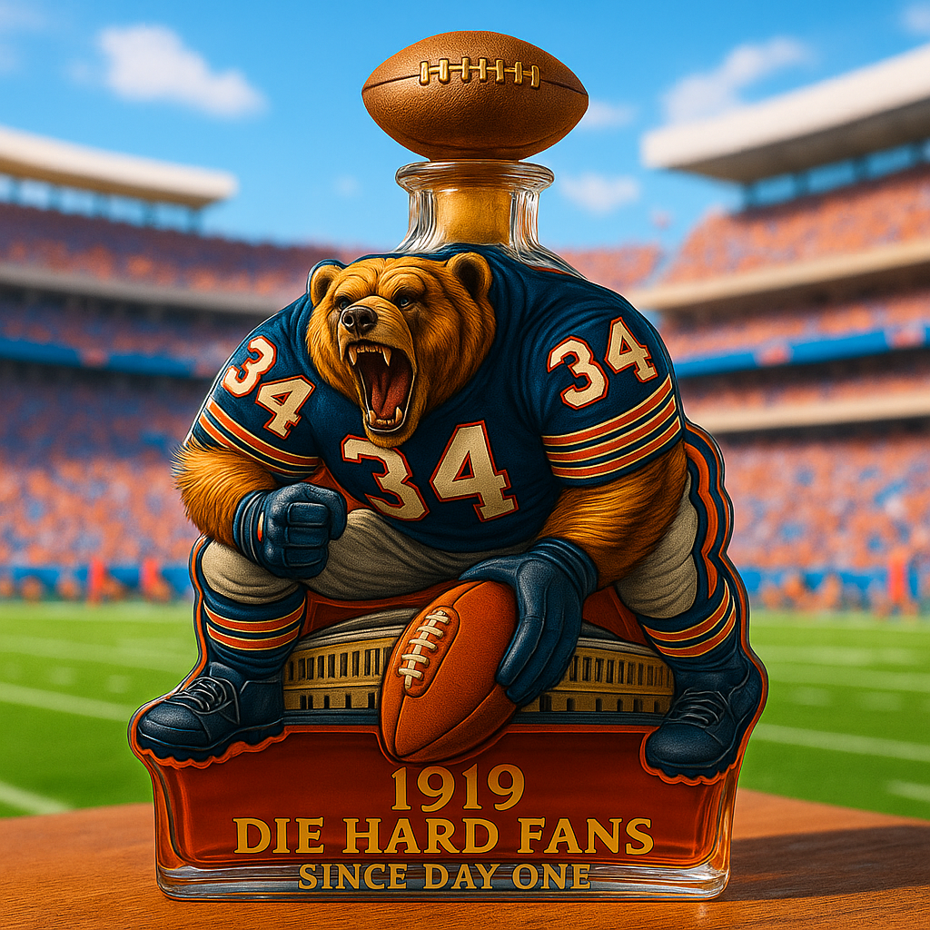 Chicago Bears Commemorative Decanter โ€“ โ€Die Hard Fans Since Day Oneโ€ Edition
