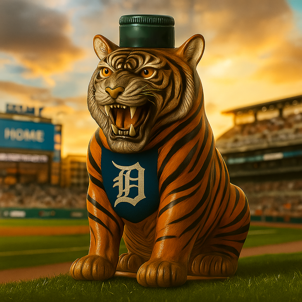 Detroit Tigers Roaring Tiger Whiskey Bottle