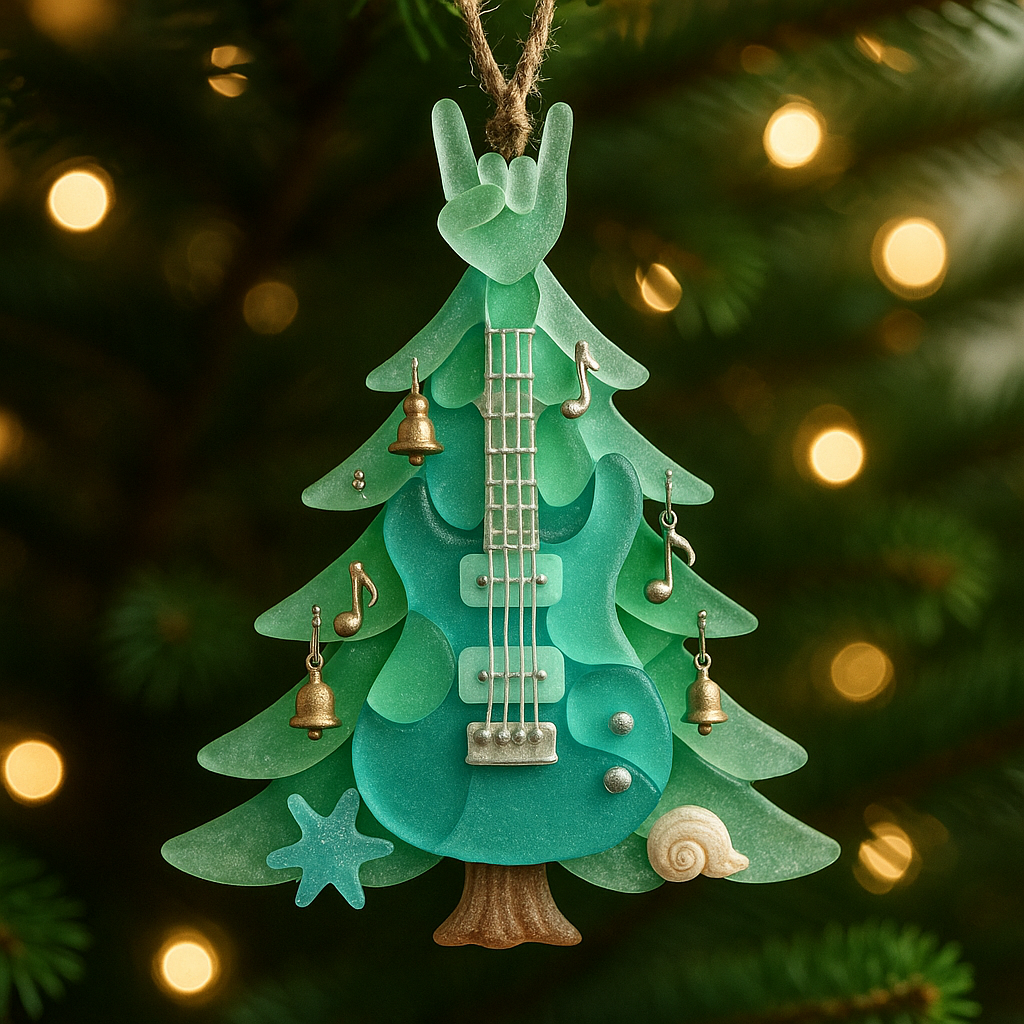 Rock โ€nโ€ Roll Christmas Tree Ornament โ€“ Guitar Holiday Edition