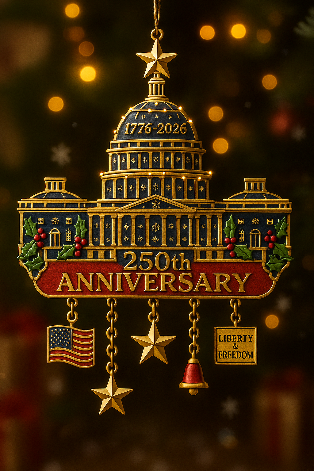 United States 250th Anniversary Ornament โ€“ Capitol Edition