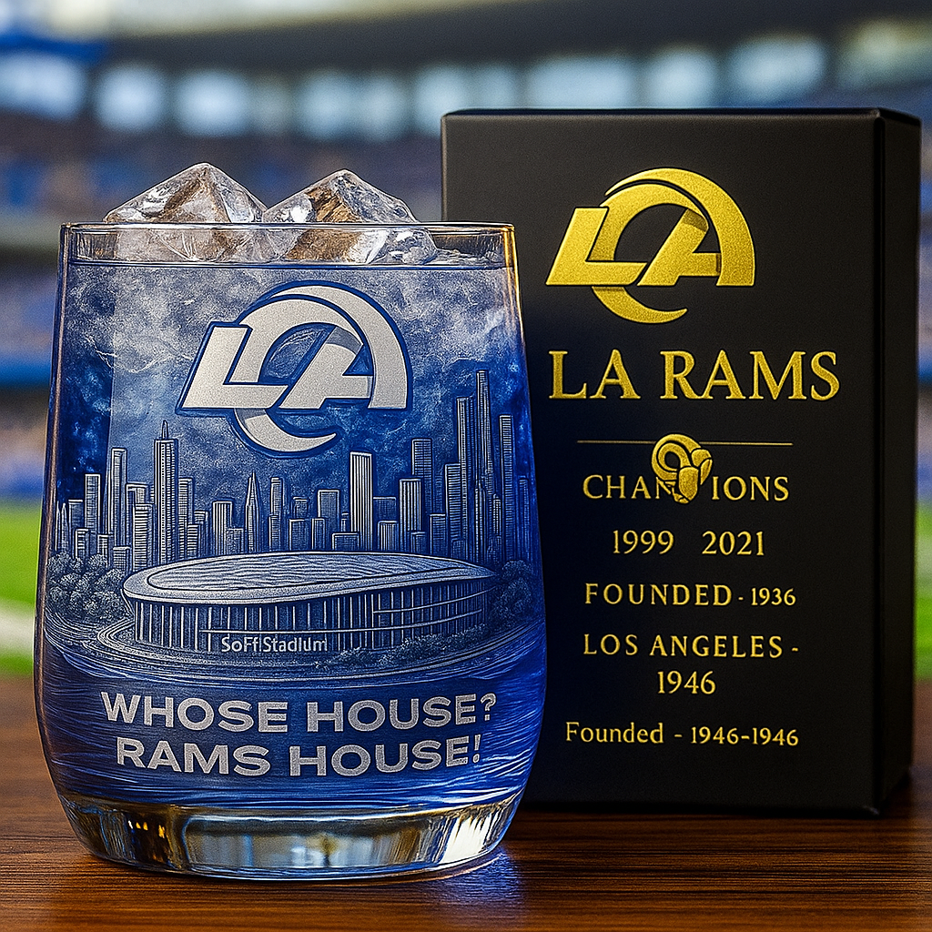 Los Angeles Rams Commemorative Whiskey Glass โ€“ Champions Edition
