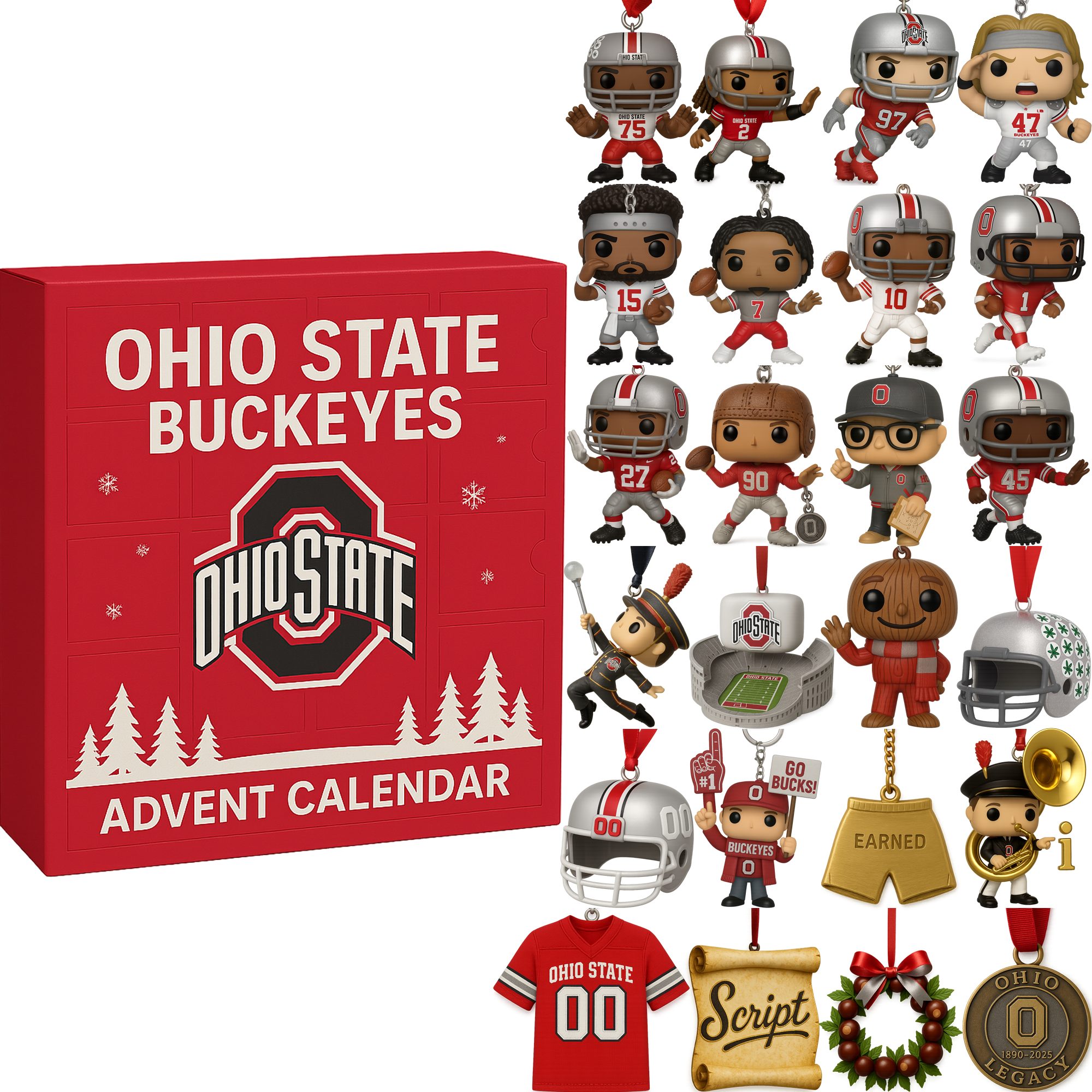 Ohio State Buckeyes 2025 Advent Calendar โ€“ Scarlet & Gray Holiday Edition
