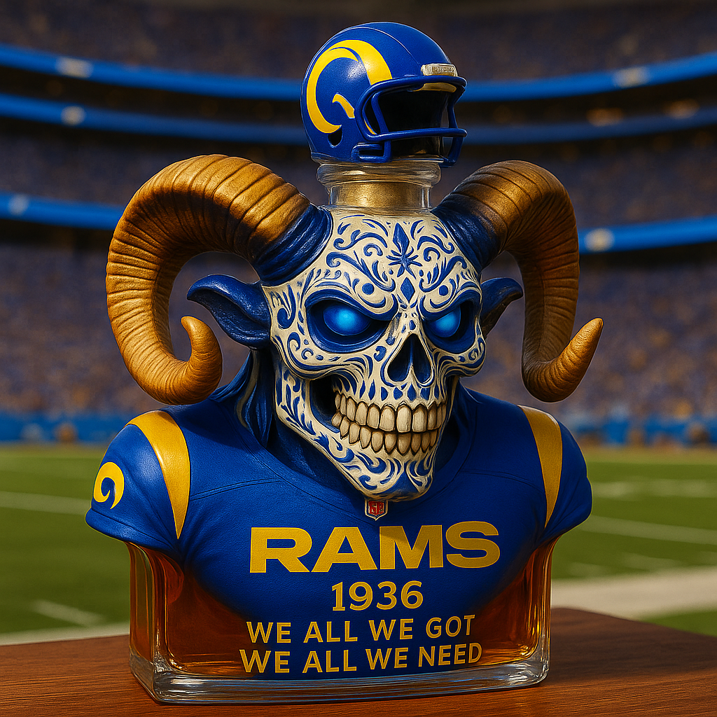 Los Angeles Rams Memorial Whiskey Bottle