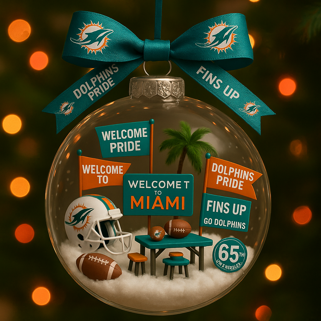 Miami Dolphins Commemorative Christmas Ornament