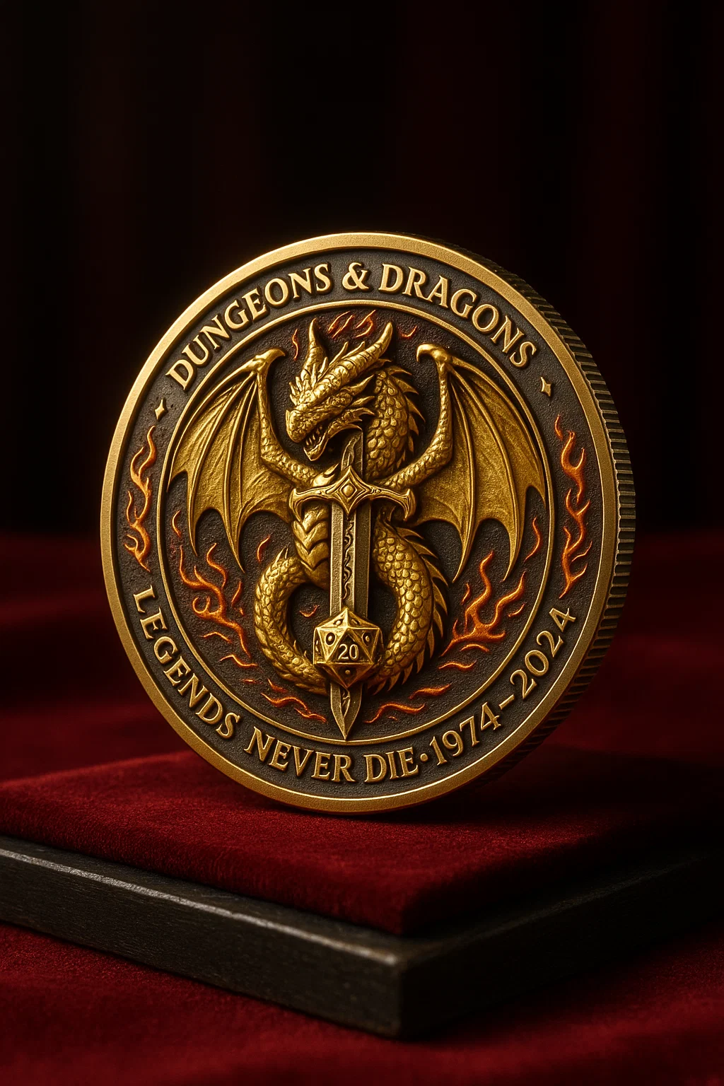 Dungeons & Dragons 50th Anniversary Coin · “Legends Never Die” Collector’s Edition