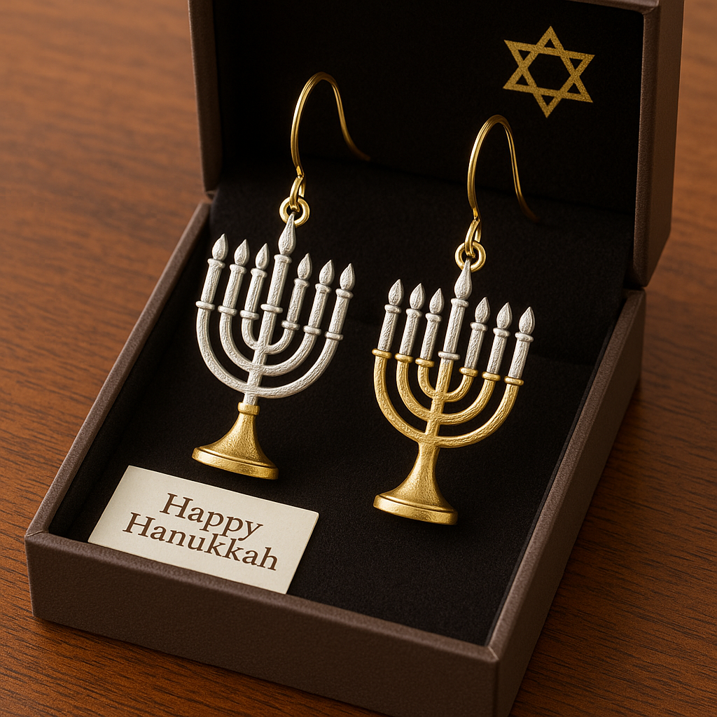 Hanukkah Menorah Earrings · Festival of Lights Limited Edition