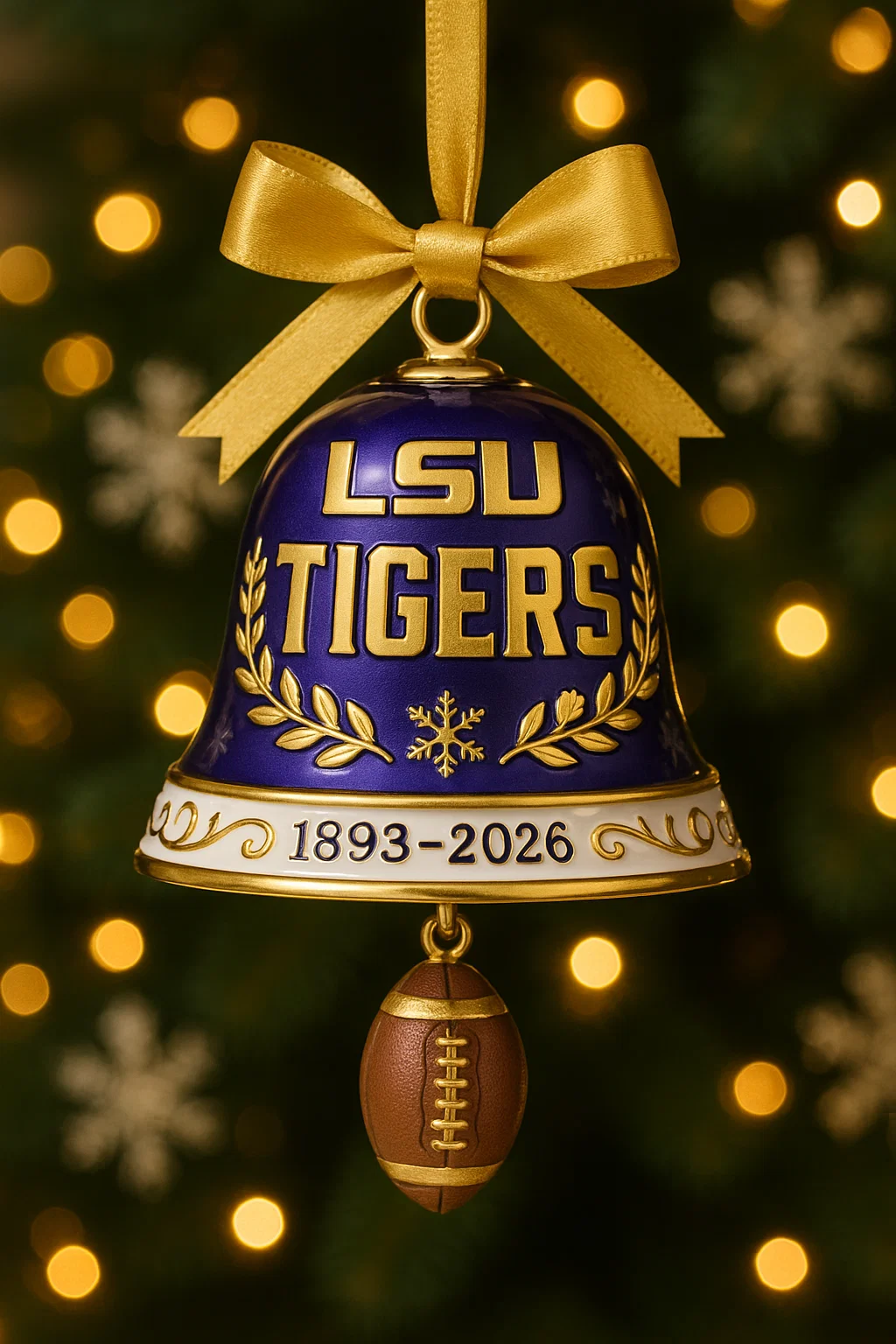 LSU Tigers 133rd Anniversary Bell Ornament