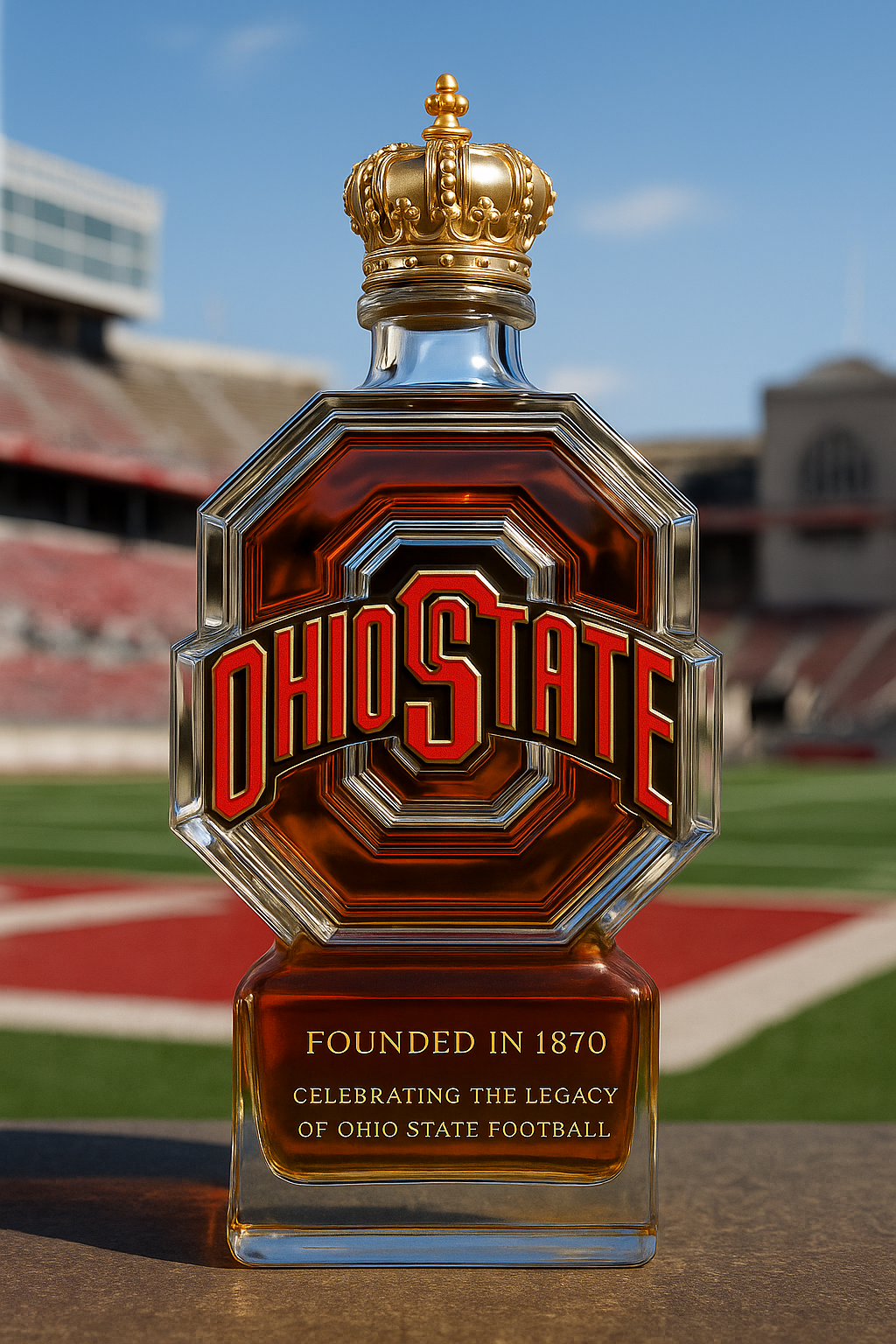 Commemorative Ohio State Football Legacy Whiskey Bottle