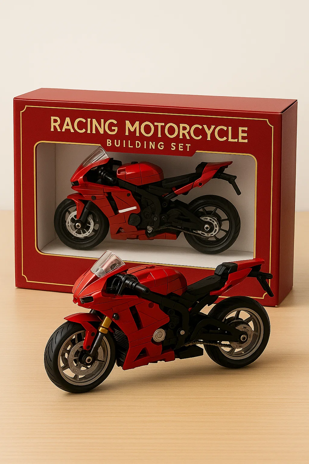 Racing Motorcycle Building Set – Red & Blue Editions