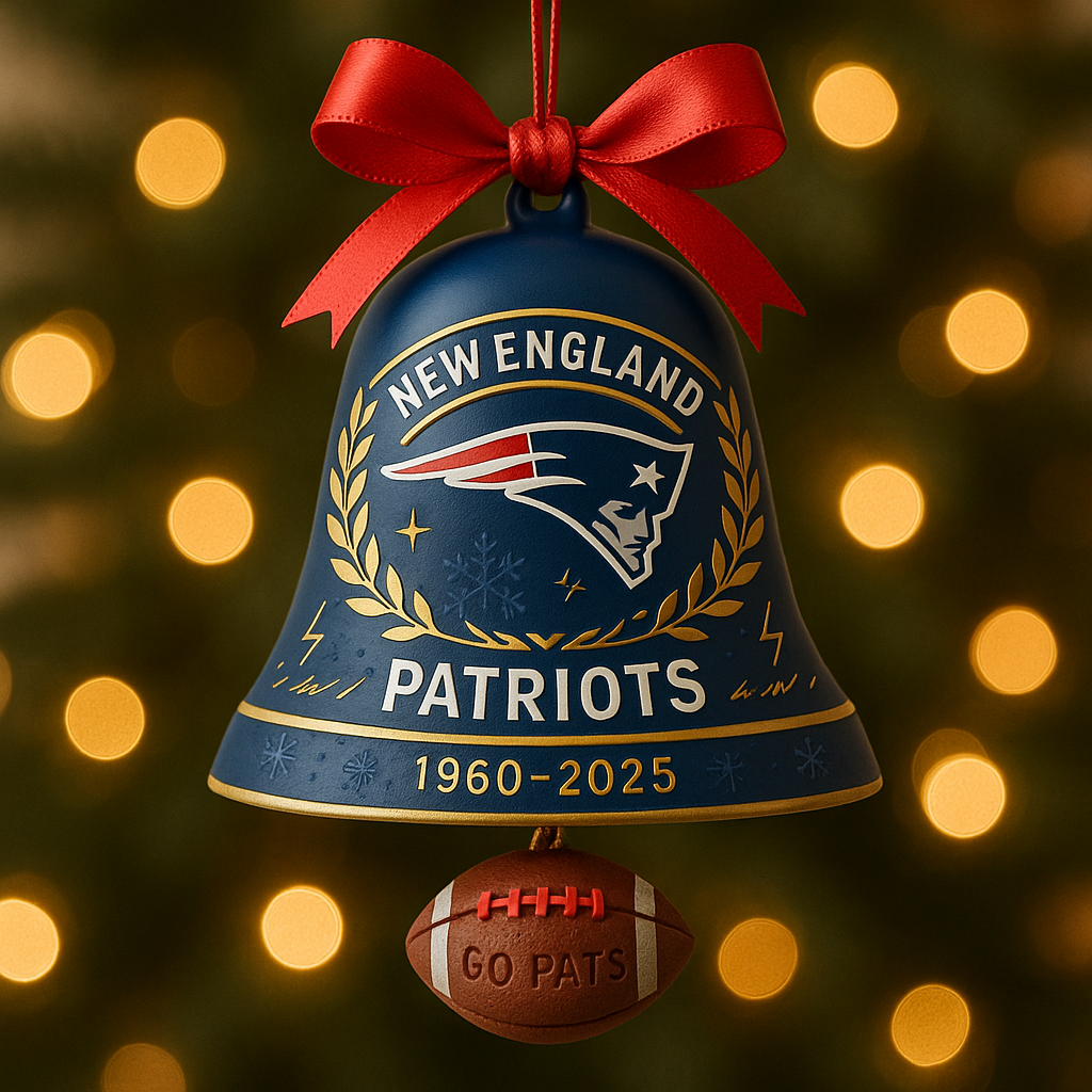 New England Patriots 1960-2025 Commemorative Christmas Bell Ornament